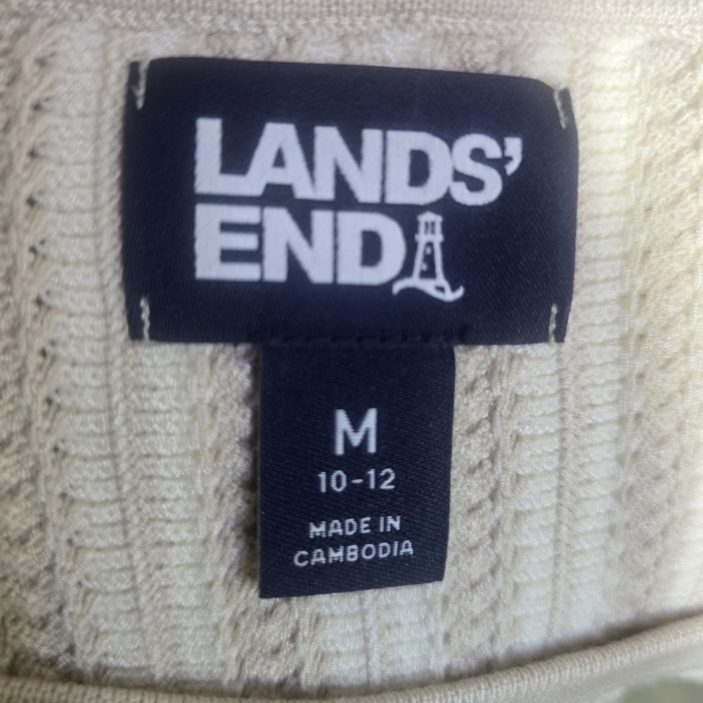 Lands' End Cream Textured Midi Dress - Picture 11 of 15